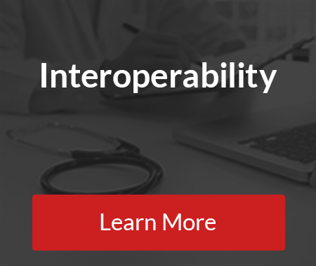 Interoperability in healthcare image card with button