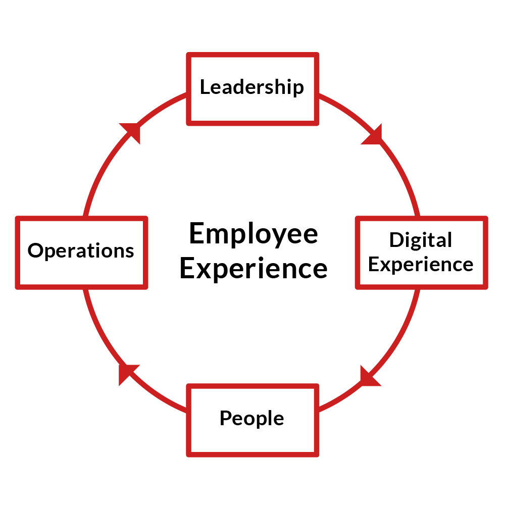 Diagram showing the most critical elements of employee experience