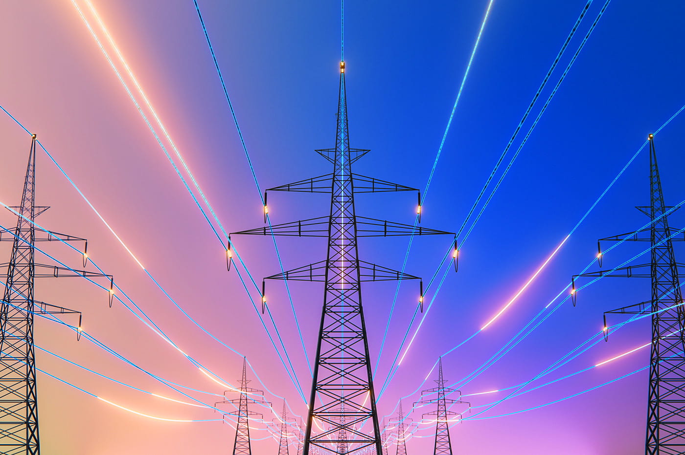 Electrical utility towers.