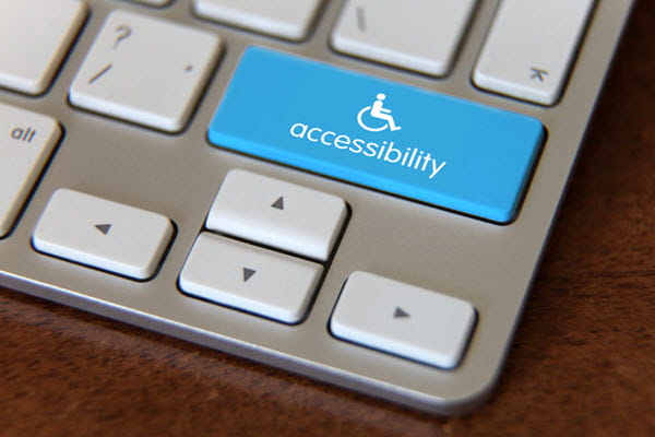 Accessibility keyboard. Keyboard with "accessibility key".